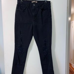 Levi 721 high rise skinny distressed womens jeans